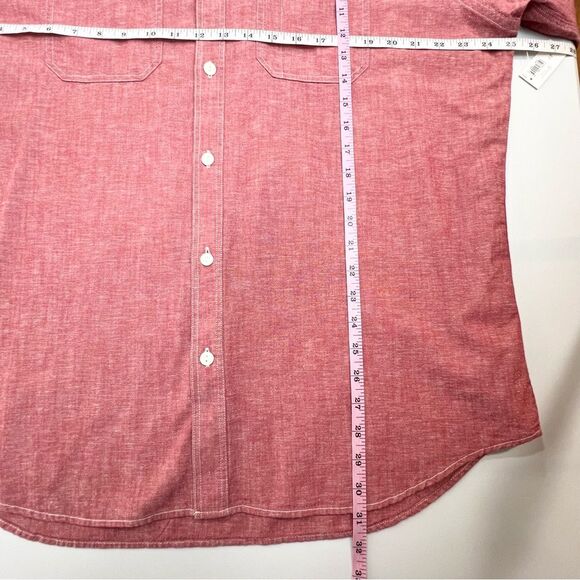 NWT Old Navy Slim Fit Cotton Linen Blend Chambray Casual Button Up Shirt XL - Picture 8 of 9